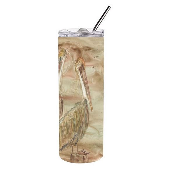 Brown Pelicans Stainless Steel 20 oz Skinny Tumbler - Picture 4 of 4